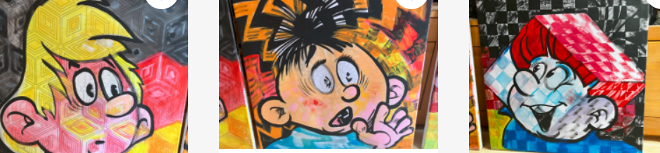 einzigartige Comic-Unikate, darunter Turnbeutel, Rucksäcke und Geschenkideen im Comic-Stil